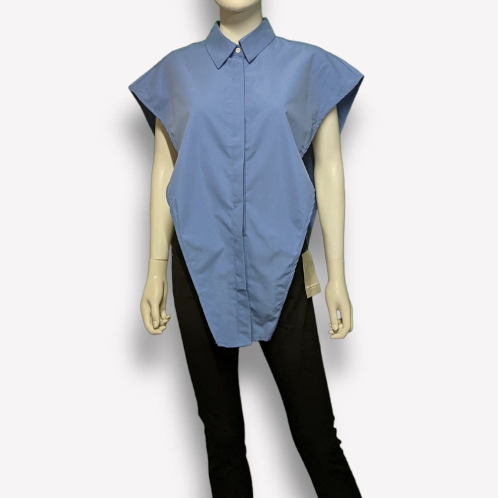 Shein Solid Split Side Top In Blue, M - image 6